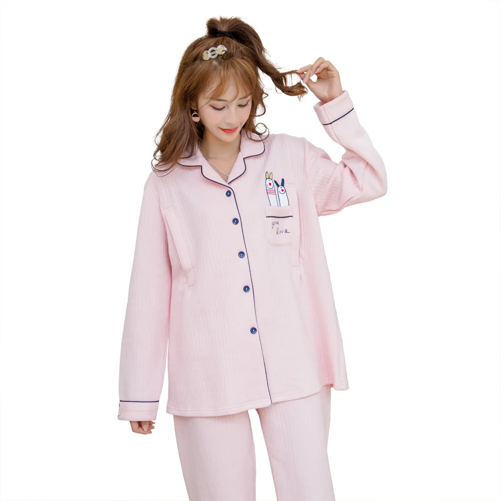 
Custom Women During & After Maternity Nursing Mom Baby Robe Gown Pajama Set 