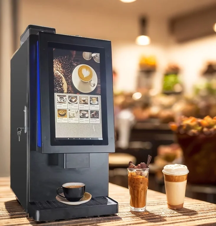 Commercial Use Aluminum Fully Automatic Intelligent Electric Espresso Coffee Vending Machine