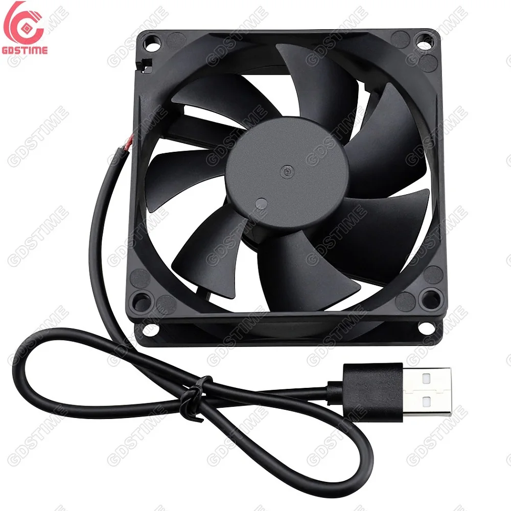 Gdstime GDA8025 DC 5V  Hydraulic Bearing 80X80X25mm 80mm 8025 DC USB Heatsink Cooling Axial fan For Computer