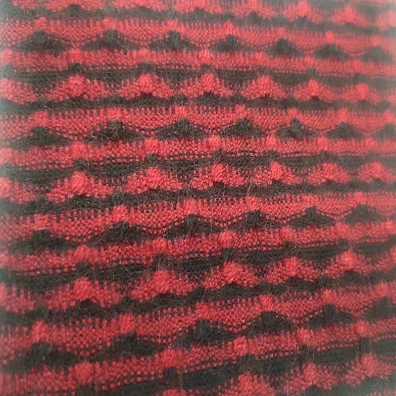 47% acrylic 44% polyester 9% polyamide yarn dyed stretch protruding knitted jacquard fabric for Warm sweater