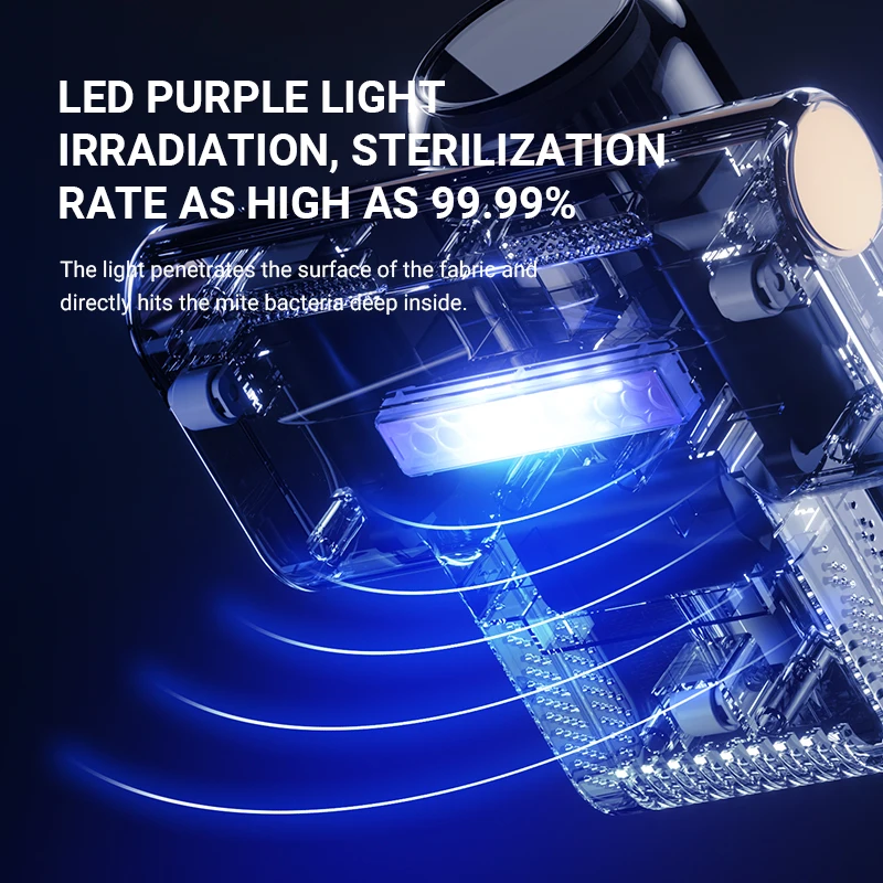 Home Supplies Portable Mattress Vacuum Mite Remover Cordless Handheld Cleaner Powerful Suction For Cleaning Bed Pillows