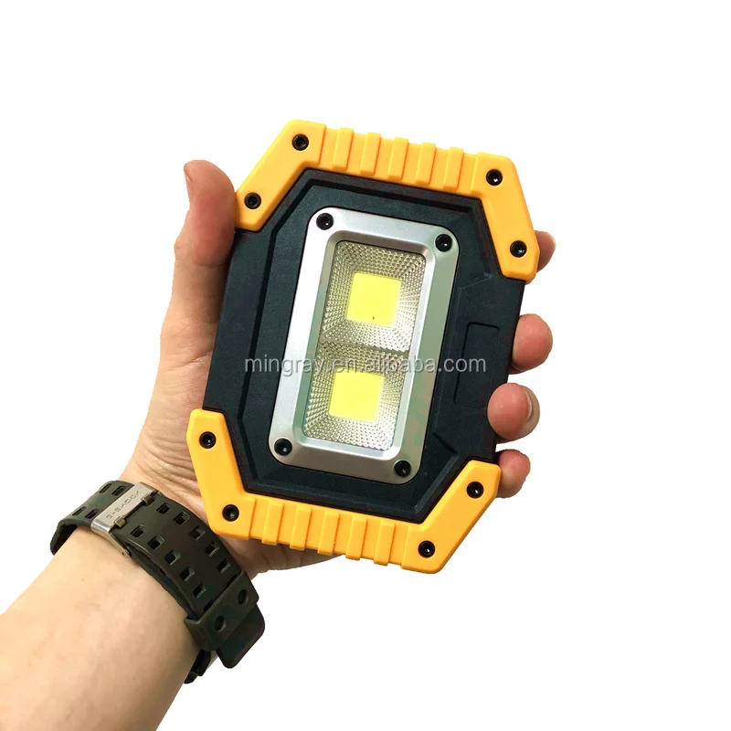 Portable LED flood light USB Rechargeable lithium 10 W super power flashlight for car emergency and mini spotlight cordless