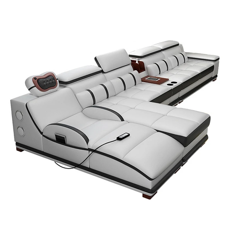 Customizable hot sale Modern Storage luxury Micro fabric leather Reclining Kapa leather Folding Multi purposes living room Sofa