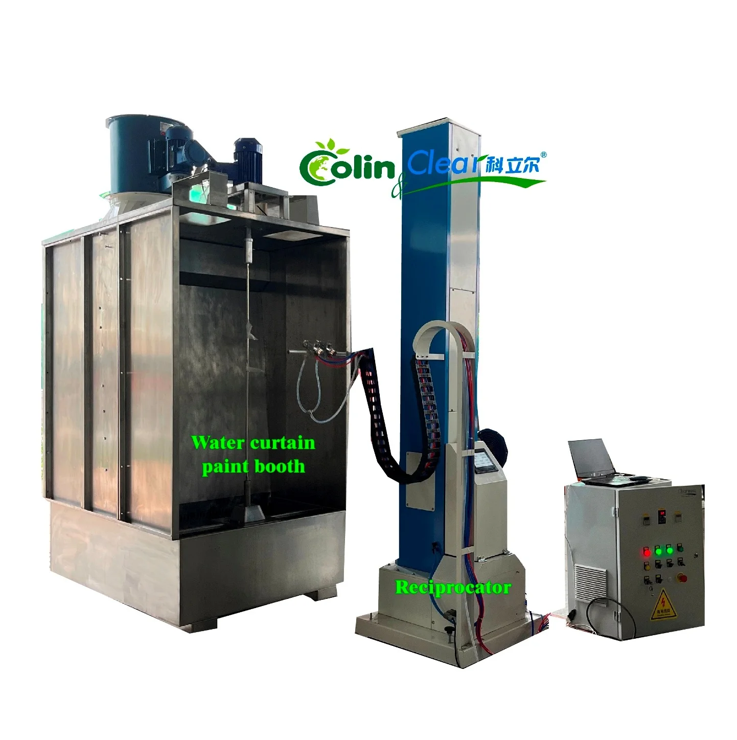 Dry type furniture spray booth / Water curtain spray booth equipment with CE certificate