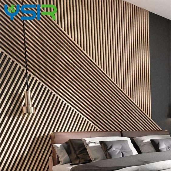oak wood surface polyester fiber acoustic wall panel soundproof acoustic slat wood panels