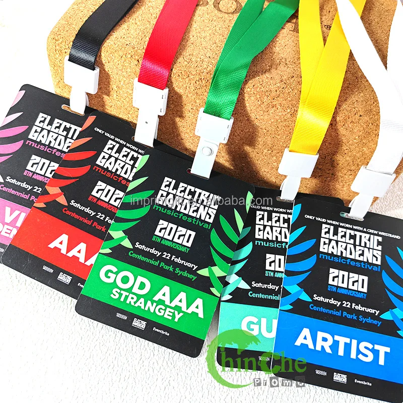 NO Minimum Festival All Access VIP Card Plastic Custom ID badges with Logo