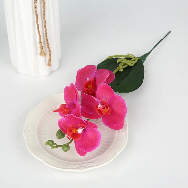 New Style Simulation Leaves Phalaenopsis Mini Orchid Home Decoration Photography Props Ornaments Bonsai Centerpiece Flower