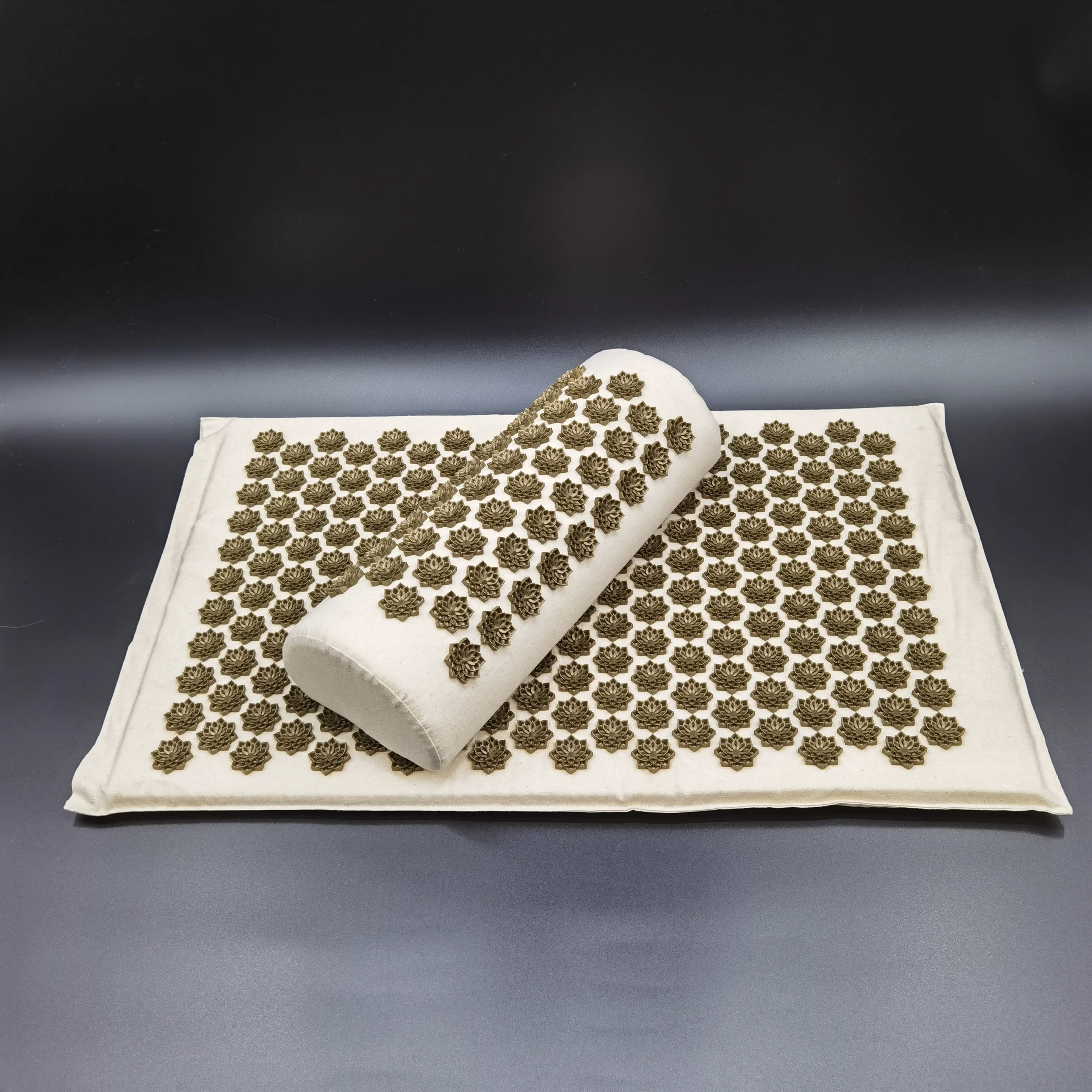 Eco Friendly Natural Cotton Acupuncture Mat with Pillow Set Shakti Yoga Mat for Back Massage New Acupressure Mat