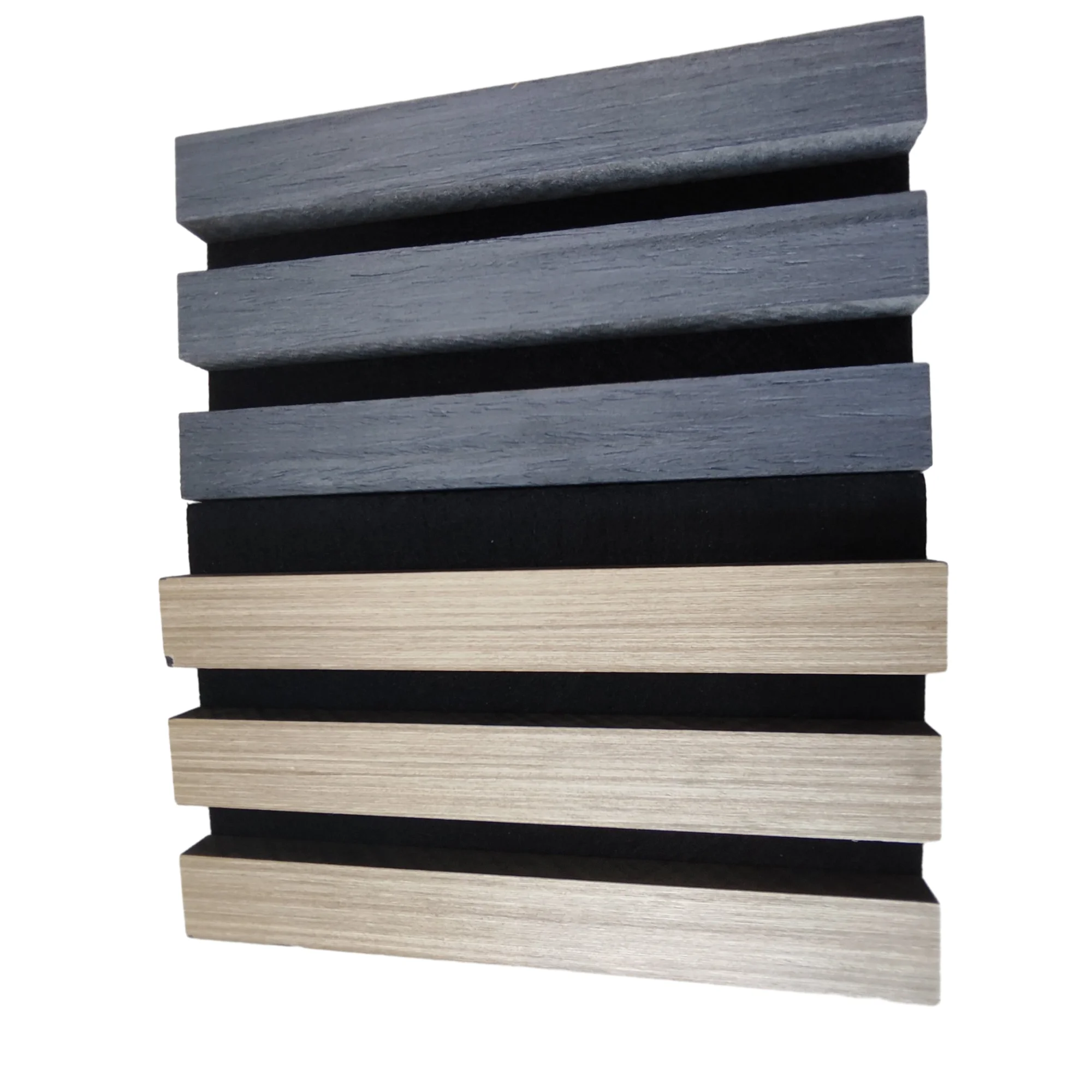 Vigor Pann el lo acust ico ecolgico in rovere bianco con pannelli in ardesia di legno da 21 mm