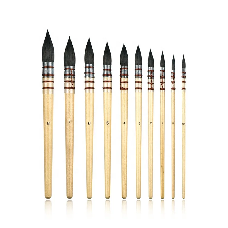 Factory Quality Squirrel Hair Artist Paint Brush Best Acrylic Oil Watercolor Brush