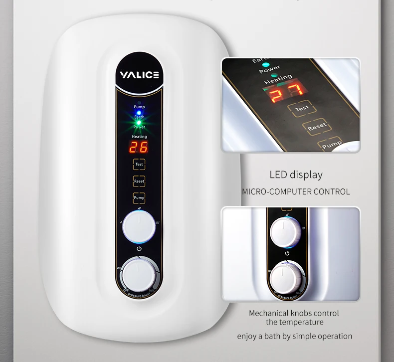 220v50hz instant electric tankless shower water heaters with pump