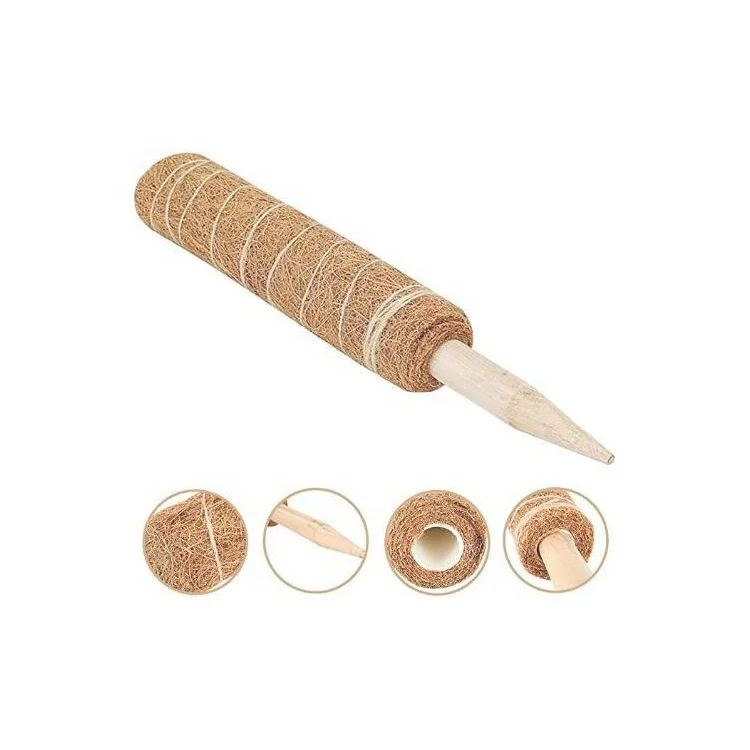 Garden Decorative Set Classic Eco Friendly Wooden Coconut Stick Coco Pole for Climbing Plants