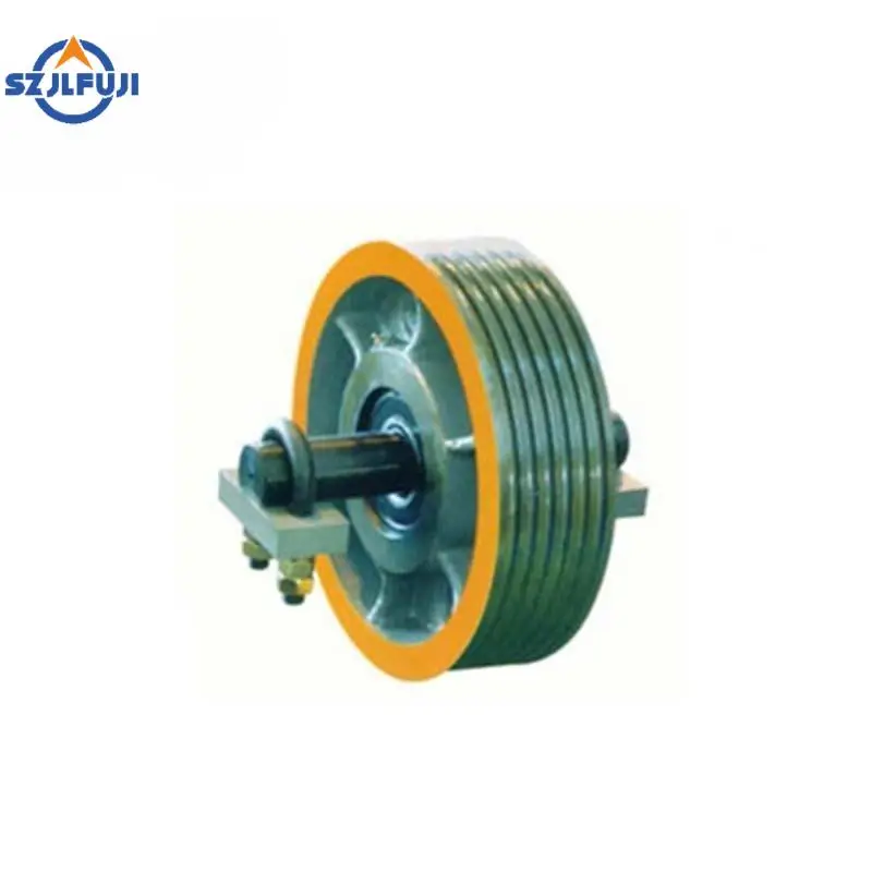 Elevator Deflector Sheave for Traction Machine Cast Iron Car Top and Counterweight Drive Pulley Slot 10/12/13