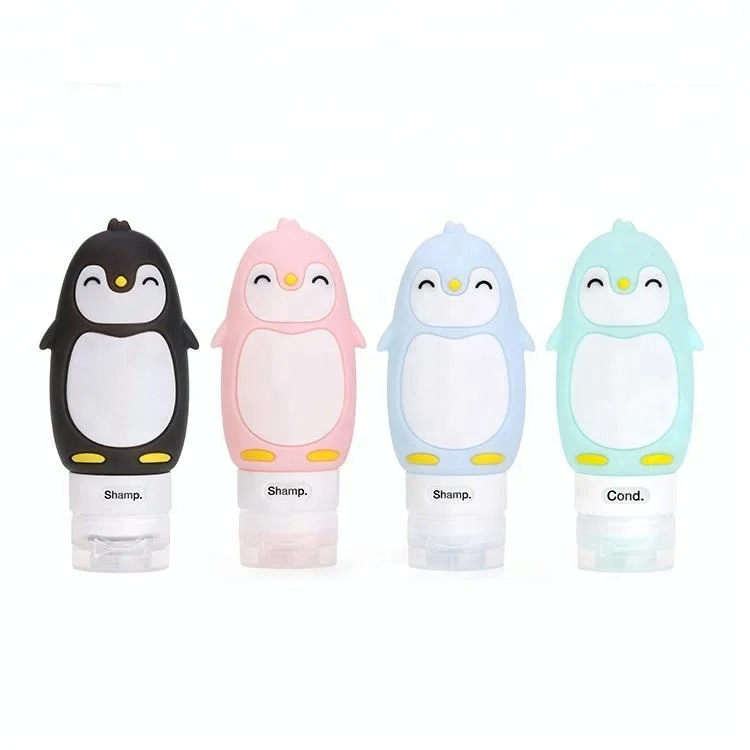 Flat Empty Packing Plastic Cosmetic Portable Lakeproof Pet 80ml Squeezable Size Lotion Shampoo Soft Silicone Travel Bottle