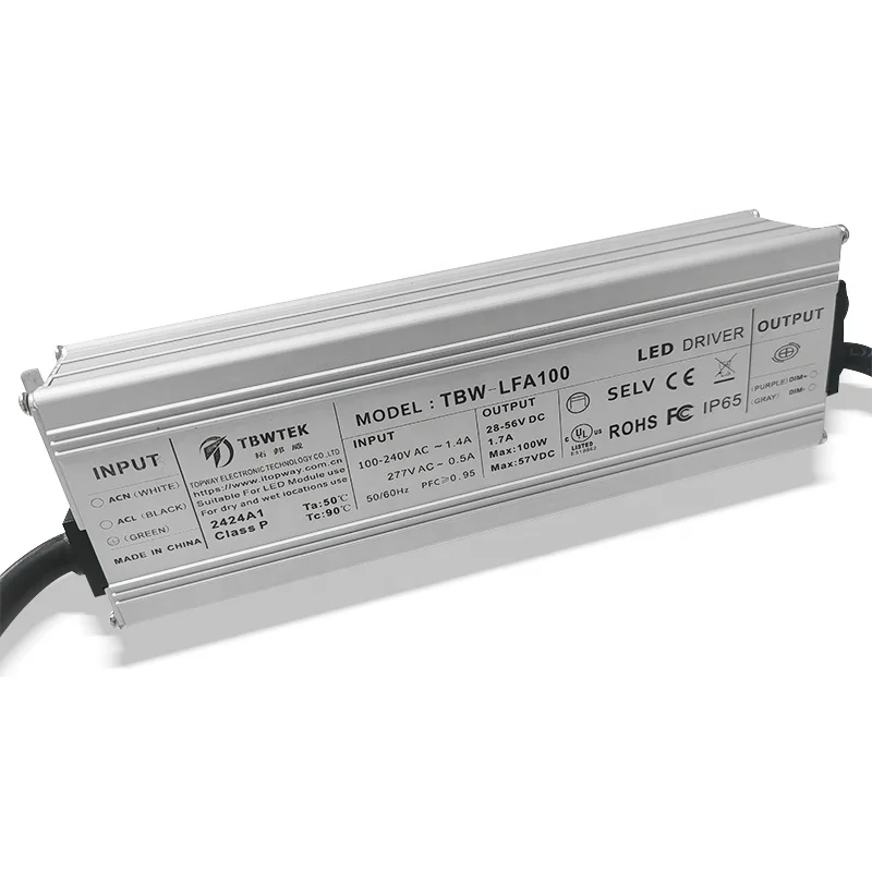 CE TUV BIS Tbwtek IP65 IP67 40V 100 Watt 0-10v PWM Dimm To Off Dimming Constant Current Hydroponic Lighting Driver 100W