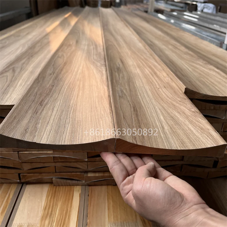 Customized 1220*2440mm Fluted Ribbed Battened 3D MDF Wood Fiber Wall Panel for Office Building Mall