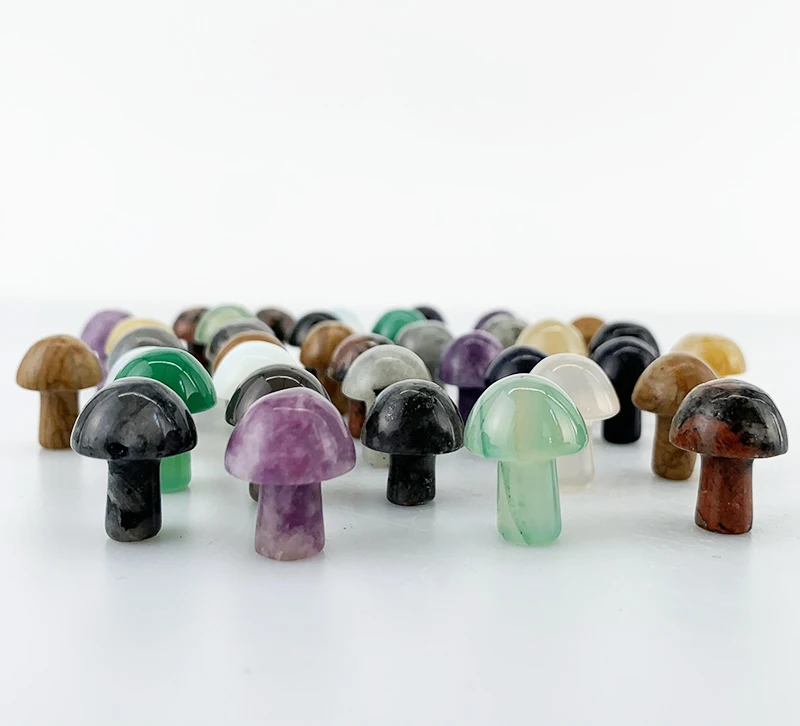 Wholesale Stock ASAP Mini Semi Precious Stone Healing Stones Amethyst Rose Quartz Crystal Mushrooms