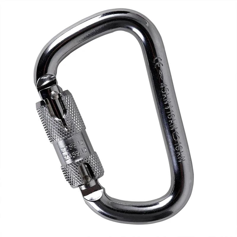 Стальной карабин, 9000 фунта автоматического закрывания/блокировки двери (3/4 дюйма открытия), серебристый, 45KN Высокое напряжение