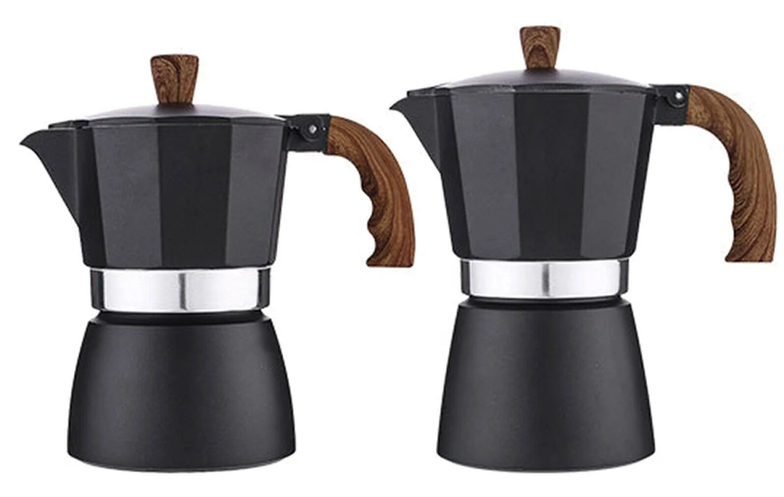 Olla de moka de 300 ml a 6 tazas,cafetera italiana para estufas,aluminio,para acampar en el hogar para moca capuchinos y lattes