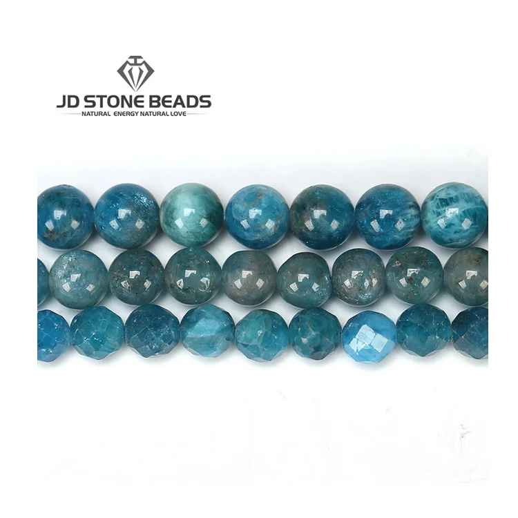 
Natural Faceted Gemstone Round Loose Stone Rough Quartz Genuine Faceted 10Mm Blue Apatite Beads 