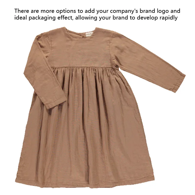 newborn cotton dress toddler dress spring and autumn baby party long sleeved round neck baby gauze dress