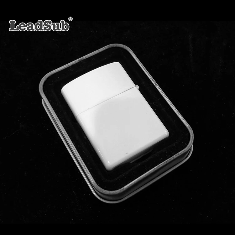 Серебряная сублимационная печать без рисунка зажигалка с покрытием пустые сублимационные металлические зажигалки для тепловой печати