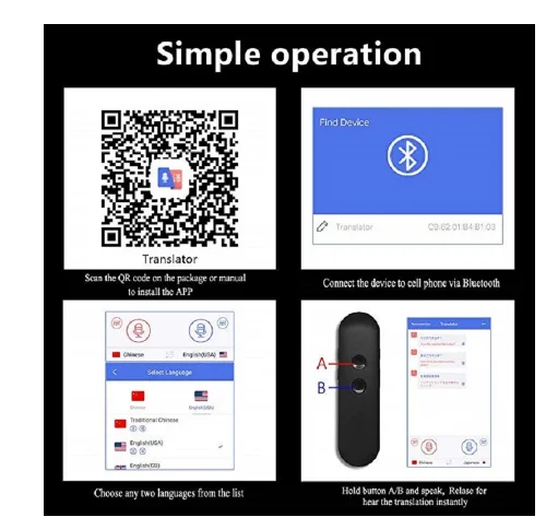 Портативный Умный переводчик для голосовых языков T4, мгновенный двухсторонний голосовой переводчик, 42 языка, перевод для деловых поездок
