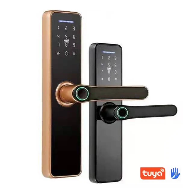 Fingerprint Lock WiFi Touch Screen IC Card Digital Smart Locks with Mechanical Key for Tuya Home Security Smart Door Lock