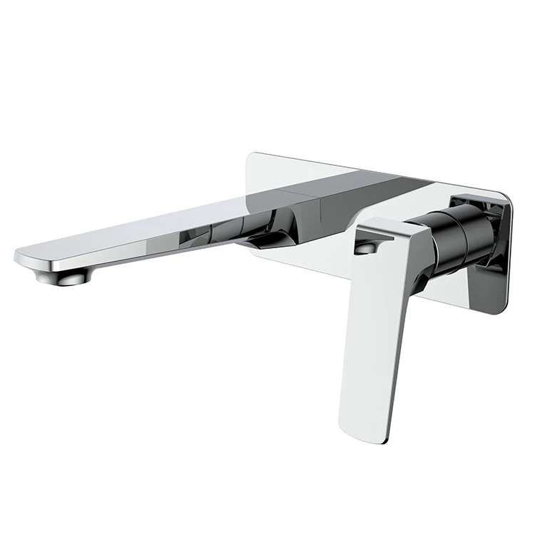 Single Level Handle Basin Faucet Chrome Finish Basin Brass Faucet Wall Mounted Basin Faucet Mixer Tap