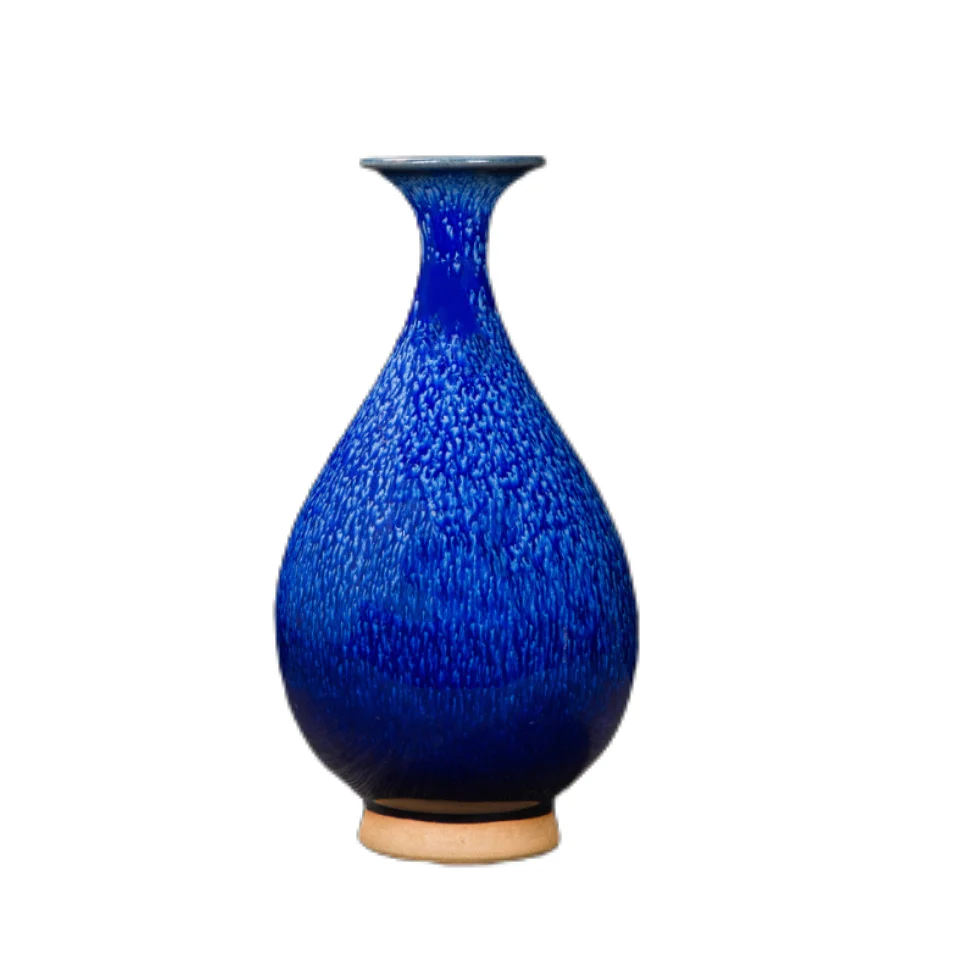 Ceramic Flower Vase Chinese Style Porcelain Vase with Handle Mini Floral Vase Flower Arrangement Holder Plant Pot