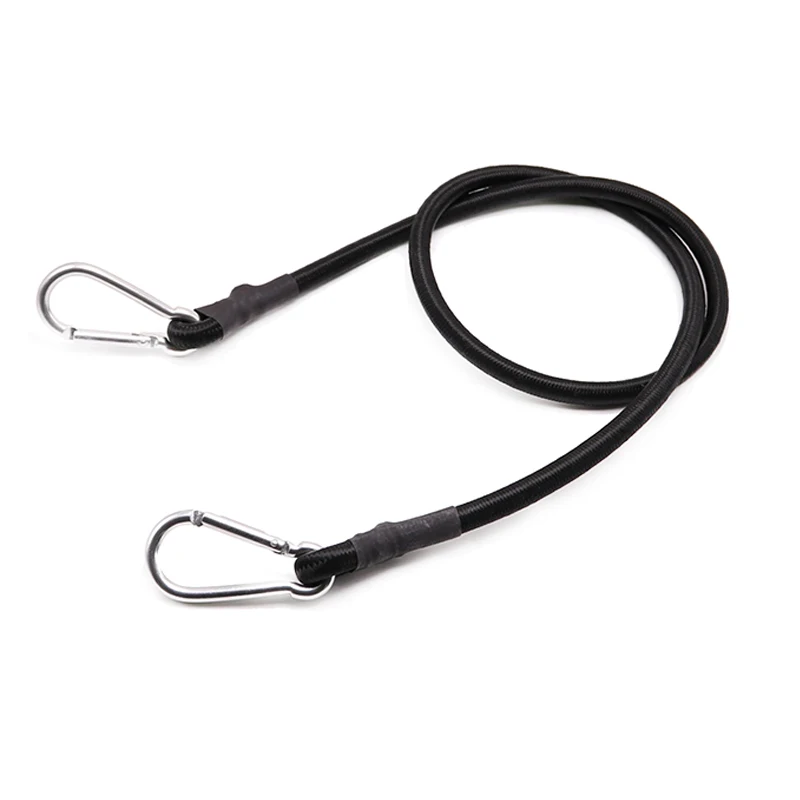 Durable 10mm Rubber Latex Elastic Rope Bungee Cords with Lock Carabiner Hooks