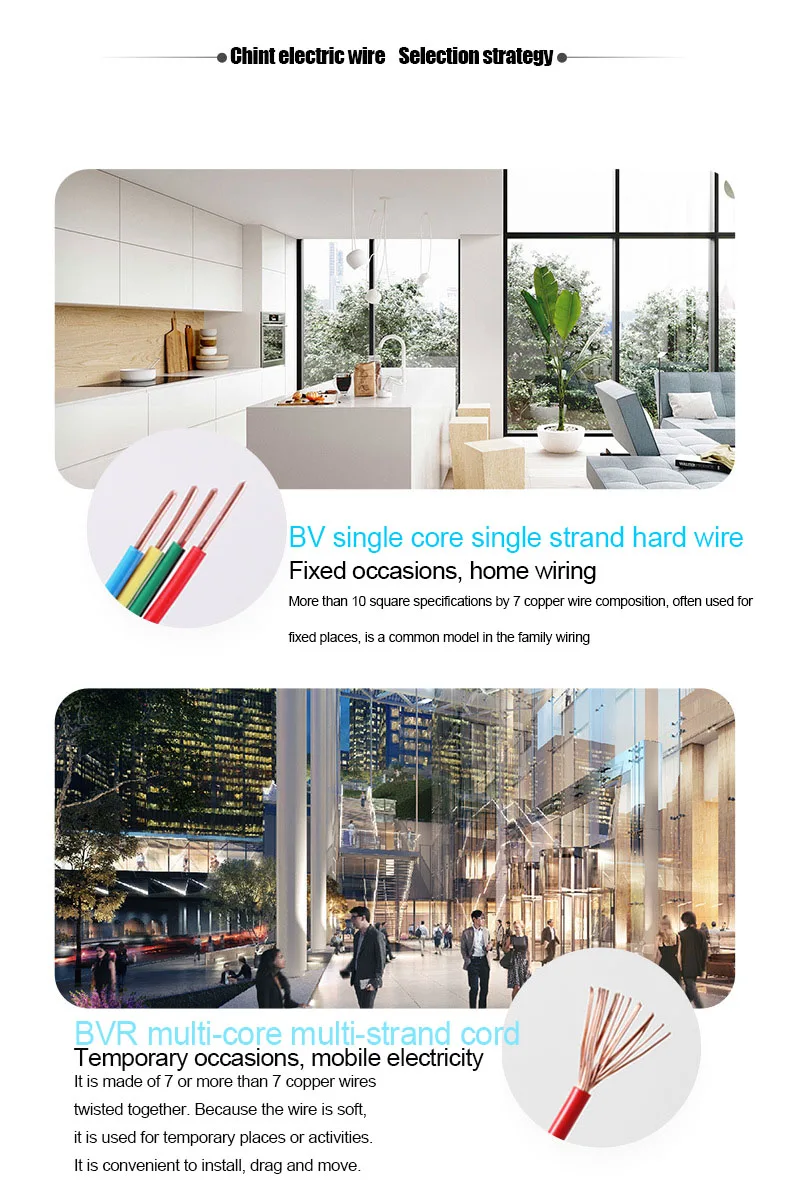 Chint BVVB household two core protective sleeve line white flat copper core line