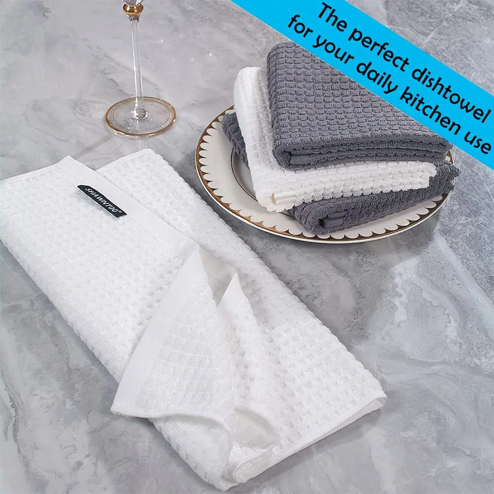 Custom Kitchen Towel Set 100% Cotton Super Absorbent Kitchen Tea Towel Set Durable Best Kitchen Towel and dish Rag Set