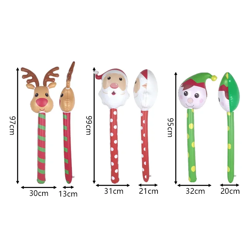 Hot sale inflatable Christmas Stick Christmas Ornament Inflatable Santa Claus Stick Inflatable Hammer Toys For Kids