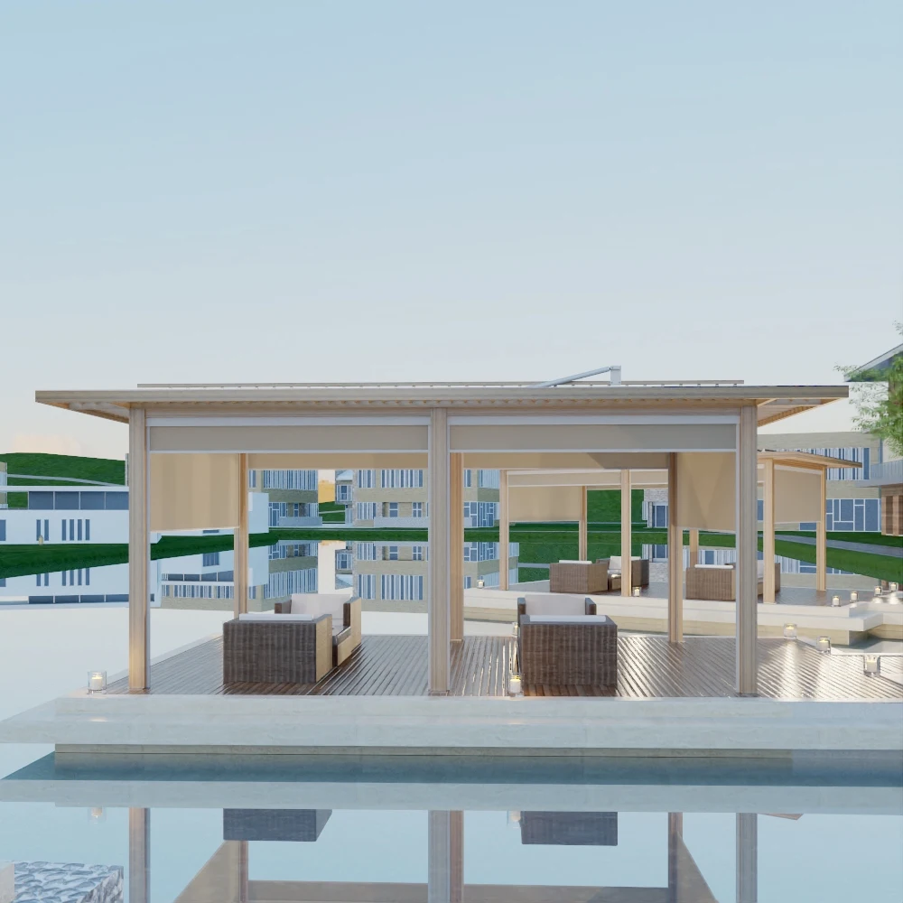 100 Rain-proof Pergola Garden Terrace Louver Pavilion With Retractable Louvered  Gazebo Outdoor Waterproof Electric Motoris