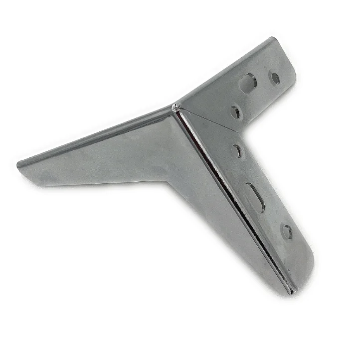 High Quality Triangle Chrome Sofa Leg Feet Furniture Y shape Sofa Leg pata Pie Fitting Iron Sofa Leg