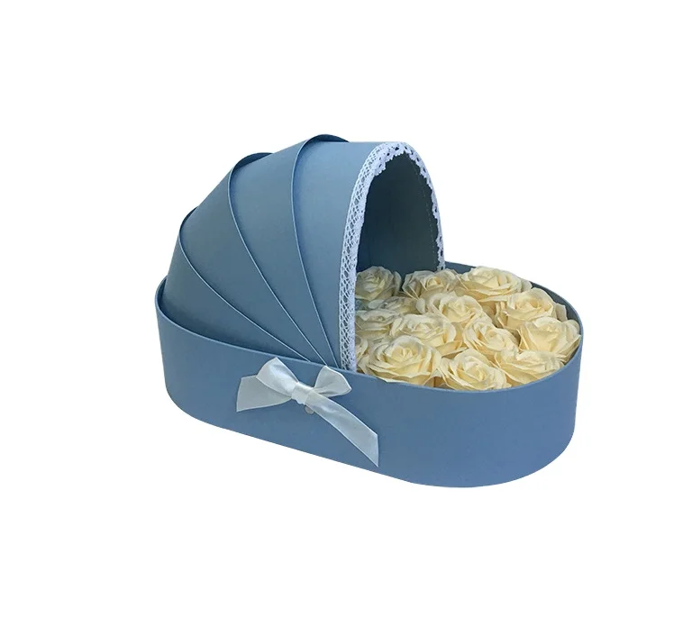 Оптовая продажа Подарочная коробка для детской люльки с цветами в наличии подарочные коробки цветов детская корзина