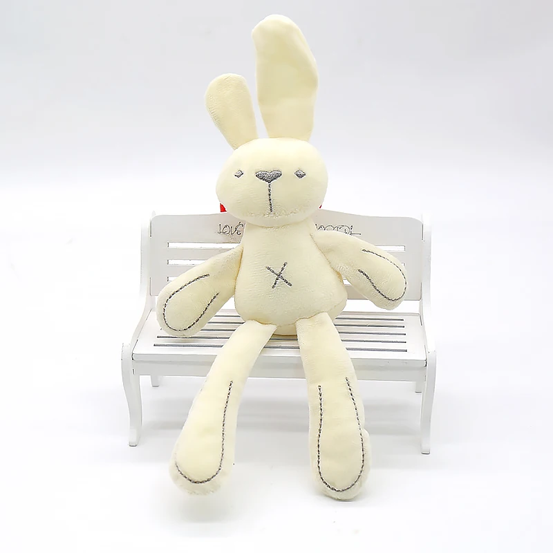 Baby stuffed animal bed hanging white gray bunny plush rabbit toy