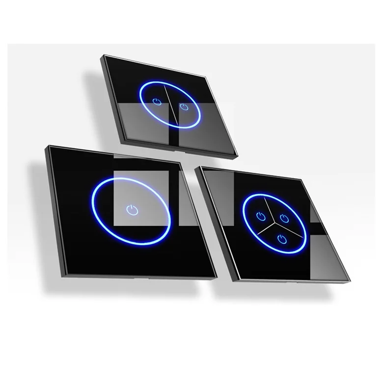 EU/UK Standard tempered Glass Panel 1/2/3 Gang Wall Light Alexa Remote Control Tuya Smart wifi Touch Switch