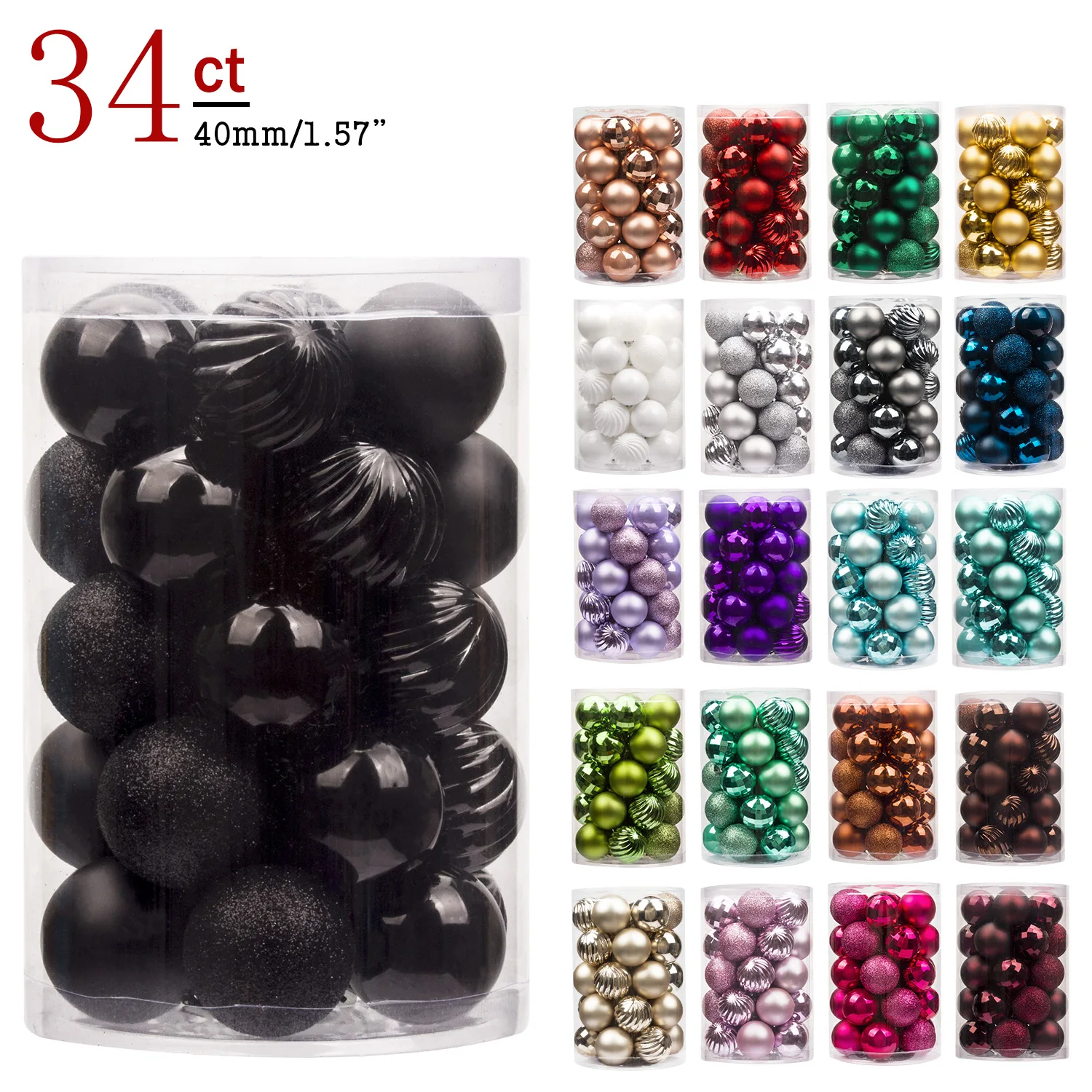 graduation decoration hanging balls plastic ball set 40mm 60mm 80mm 100mm Black graduation decoration