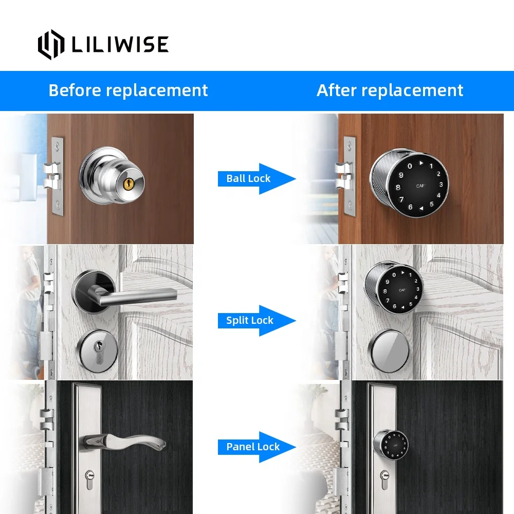 Fingerprint Smart Biometric Lock Quick Access Keyless Metal Security Anti-Theft Door Lock