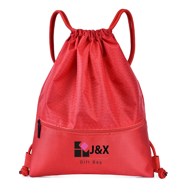 Custom Logo colorful nylon drawstring laundry bagl Makeup Pouch shopping Travel Nylon  Bag with logo