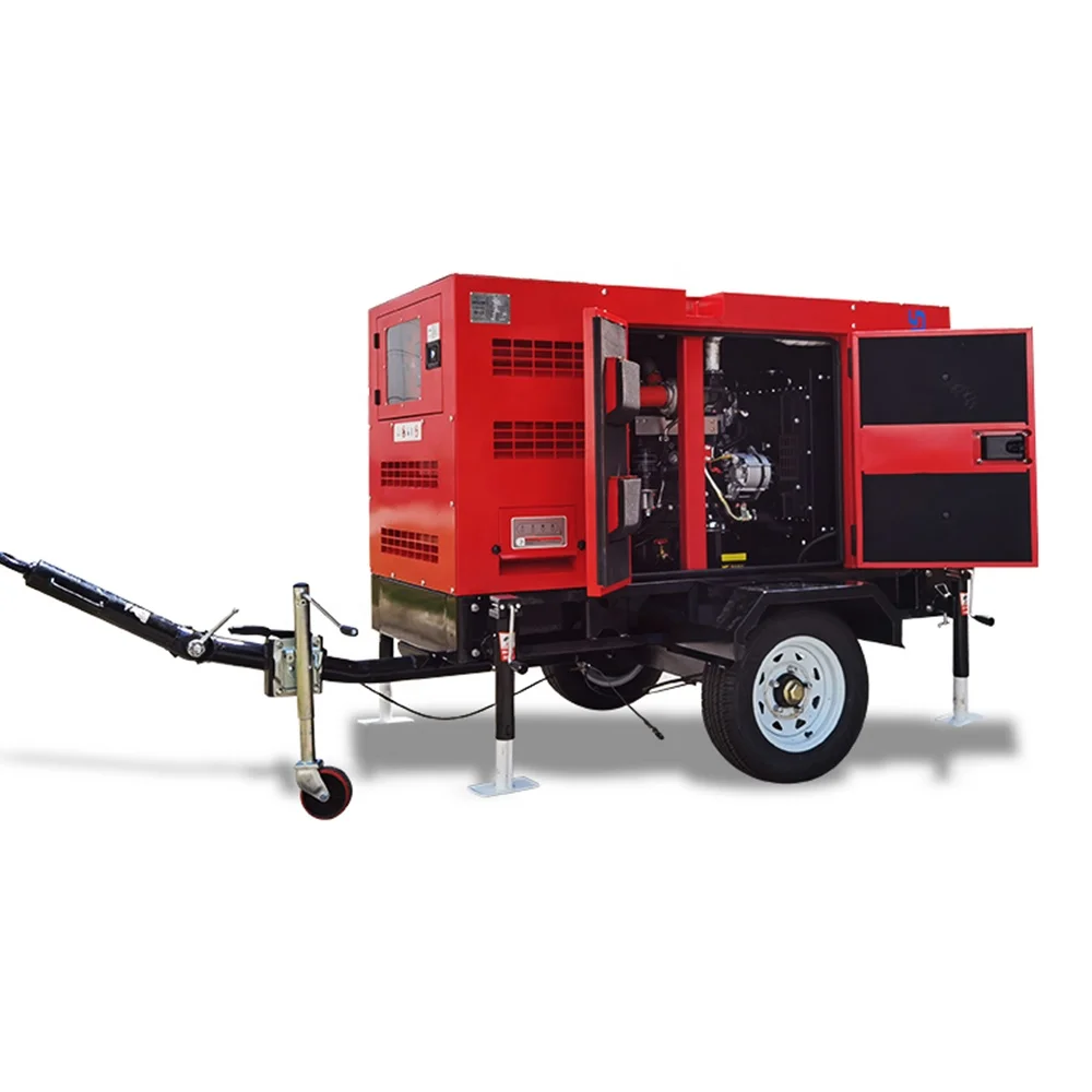 soundproof silent Cummins diesel genset 80kw 100kva mobile diesel generator with trailer