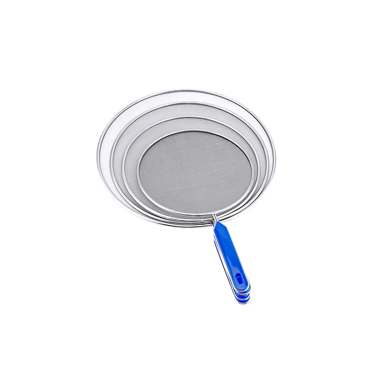 Kitchen Tools Minli Stainless Steel oil Splatter Screen Guard With Plastic Handle For Kitchen