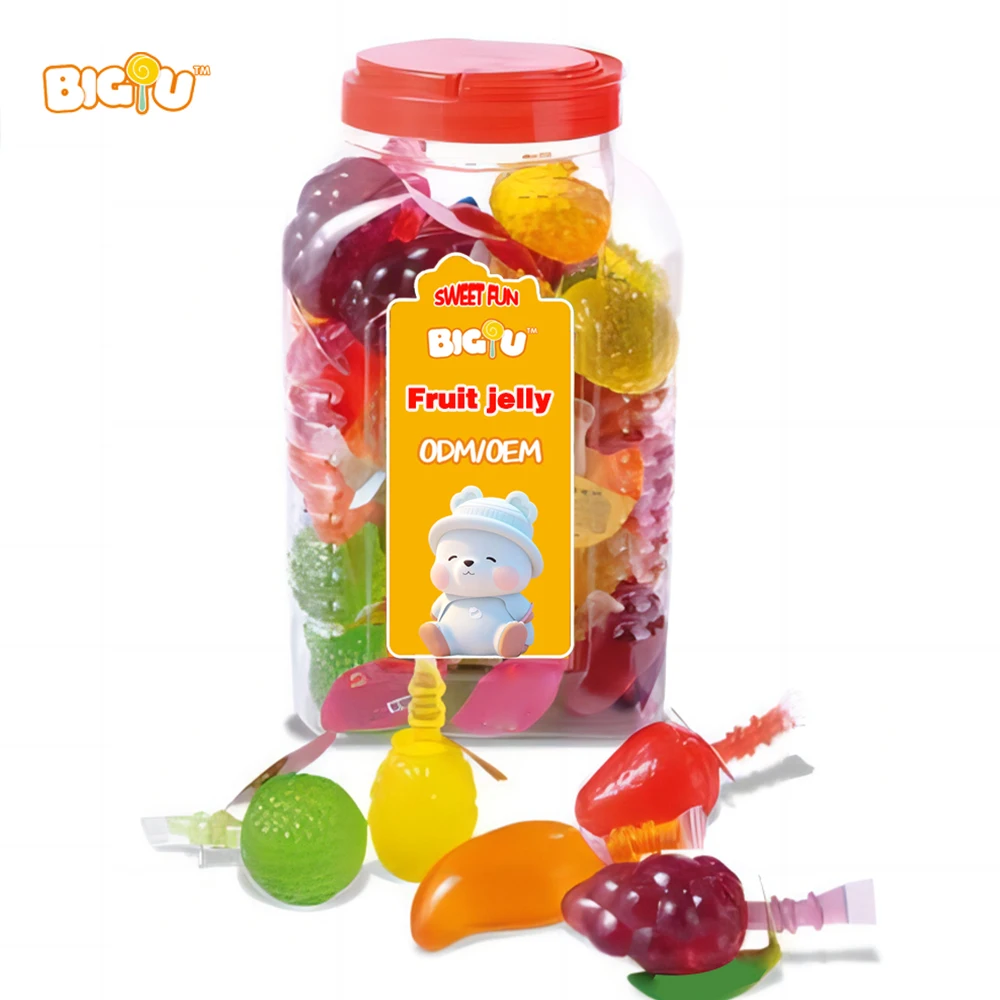 OEM Candy Manufacturer Wholesale Halal Mixed Fruit Shaped Jelly Free Samples