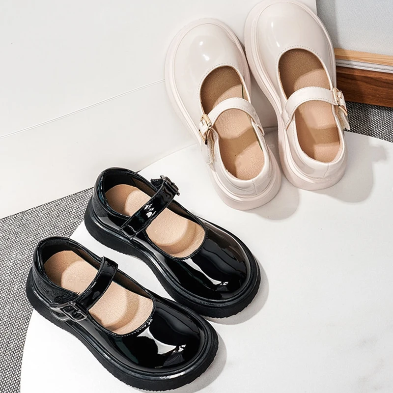 New Design Summer Beautiful Fashion Leather Teenager Girls Dress Shoes Black cow school shoes