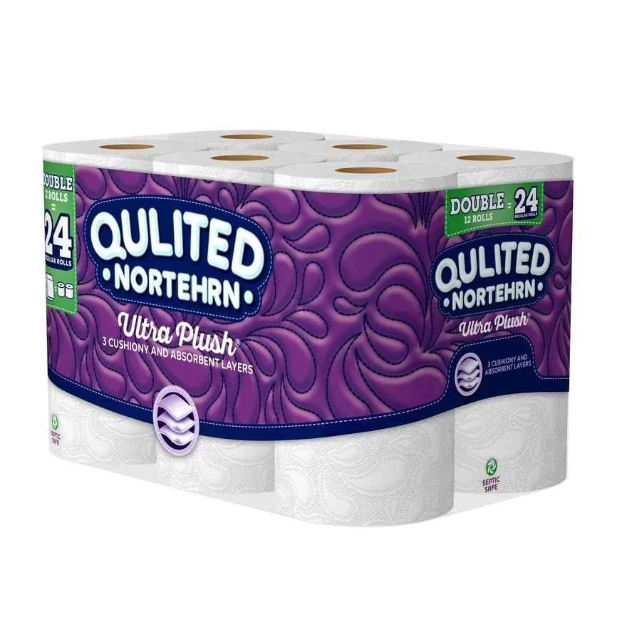 Brand Name Ultra Plush Toilet Paper 24 Mega Rolls = 96 Regular Rolls 3 Ply Soft Toilet Tissue