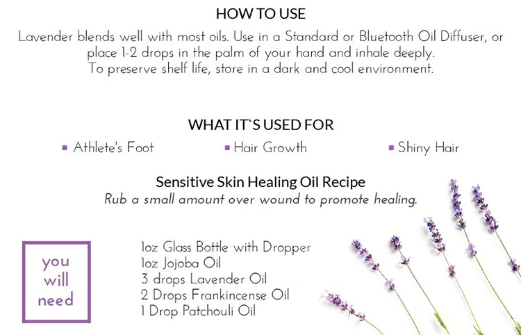 Private Label Organic  Cosmetic Essential Oil Therapeutic Grade Natural Lavender Essential Oil For Face