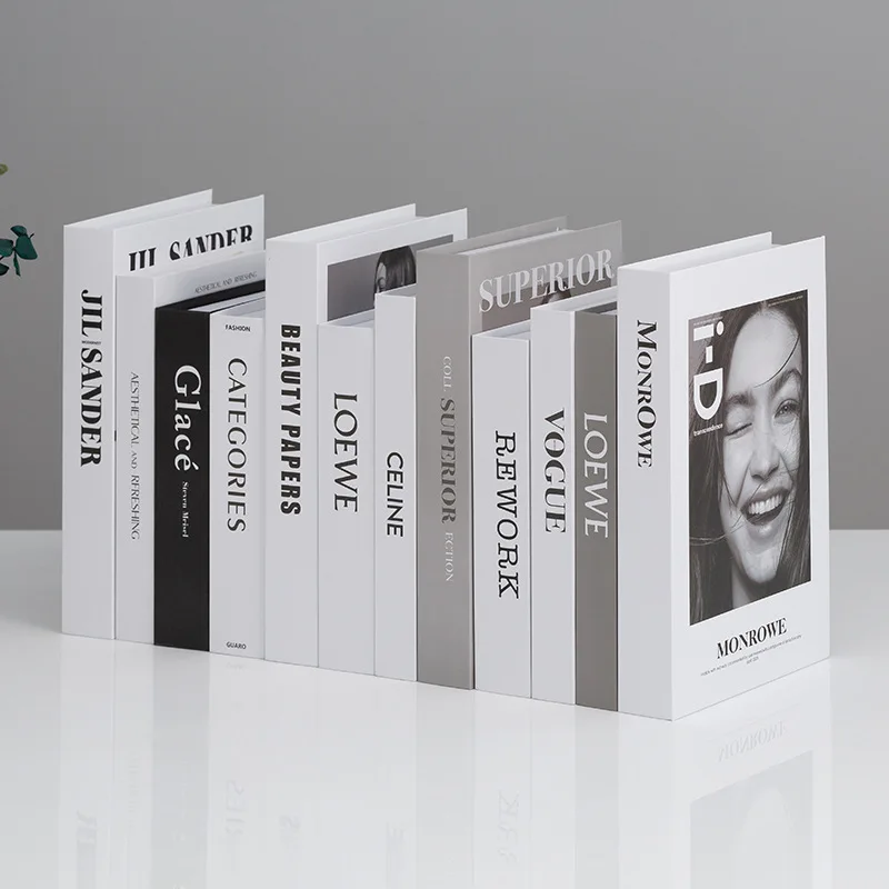 Персонализированные Роскошные серые декоративные книги в твердой обложке многослойные украшение для дома журнальные столики книжка с принтом