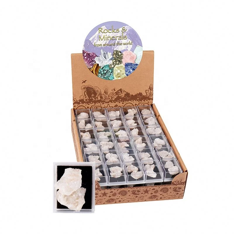 Bulk Wholesale PK02-F Natural Raw Quartz Geodes Crystal Cluster Home Decor Morocco Brazilian Agate in acrylic box